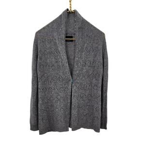 Cynthia Rowley 100% Cashmere Open Knit Button Front Cardigan Size Medium
